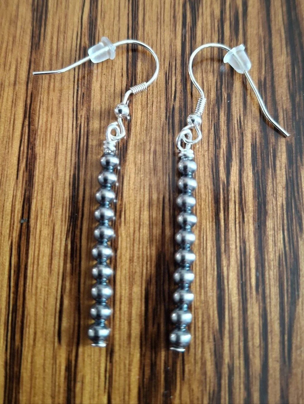 Desert Pearl 2mm Sterling Silver Dangle Matchstick Earrings